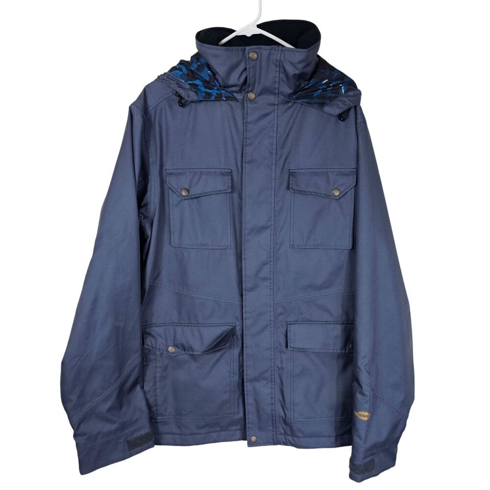 Sims Hooded Ski Jacket M Blue Black‎ Insulated Winter Gorpcore Outdoor Active